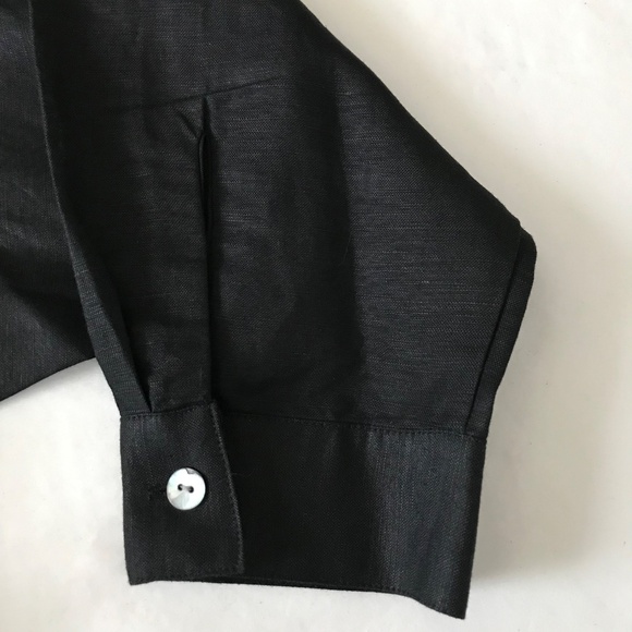 DIALOGUE Linen Rayon Tunic Button Down Blouse Black Women’s Plus Size 2X NWT 3X - Picture 5 of 16